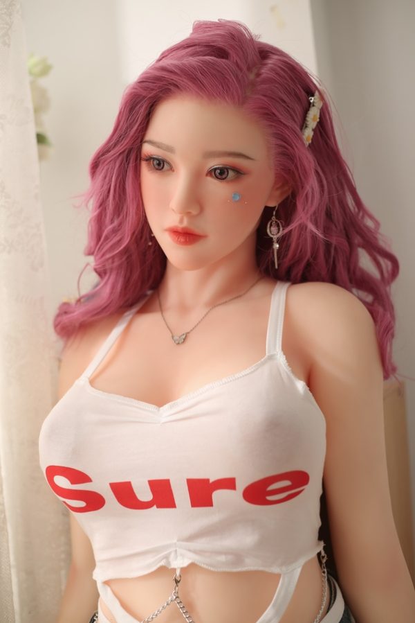 ¡Sensual Muñeca Sexual Copa Grande Con Cabello Púrpura - Imagen 2